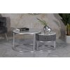 Mauro Ferretti Table basse Greys 2 pièces 70x45 – 50x40 cm gris argenté