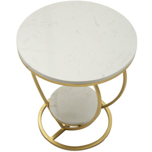 Mauro Ferretti Table dappoint en forme de cœur doré et blanc