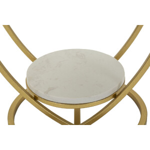 Mauro Ferretti Table dappoint en forme de cœur doré et blanc