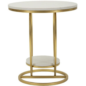Mauro Ferretti Table dappoint en forme de cœur doré et blanc