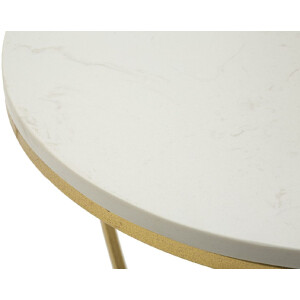 Mauro Ferretti Table dappoint en forme de cœur doré et blanc