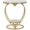Mauro Ferretti Table dappoint en forme de cœur doré et blanc