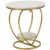 Mauro Ferretti Table dappoint en forme de cœur doré et blanc