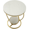 Mauro Ferretti Table dappoint en forme de cœur doré et blanc
