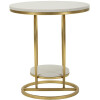 Mauro Ferretti Table dappoint en forme de cœur doré et blanc