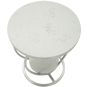 Mauro Ferretti Table dappoint cœur Ø 40x45,5 cm argent blanc