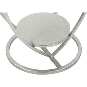 Mauro Ferretti Table dappoint cœur Ø 40x45,5 cm argent blanc