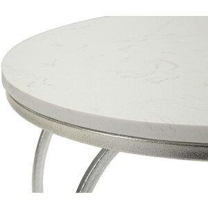 Mauro Ferretti Table dappoint cœur Ø 40x45,5 cm argent blanc