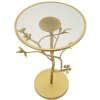 Mauro Ferretti Table dappoint Oiseaux Ø38x60cm doré verre fer