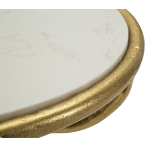 Mauro Ferretti Table dappoint Oiseaux Marbre Ø 38x60 cm doré blanc
