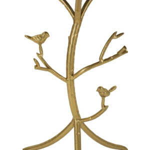 Mauro Ferretti Table dappoint Oiseaux Marbre Ø 38x60 cm doré blanc