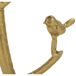 Mauro Ferretti Table dappoint Oiseaux Marbre Ø 38x60 cm doré blanc