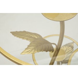 Mauro Ferretti Table dappoint Feuille avec 3 plateaux Ø 54x69,5 cm doré