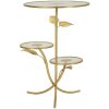 Mauro Ferretti Table dappoint Feuille avec 3 plateaux Ø 54x69,5 cm doré