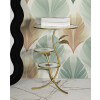 Mauro Ferretti Table dappoint Feuille avec 3 plateaux Ø 54x69,5 cm doré