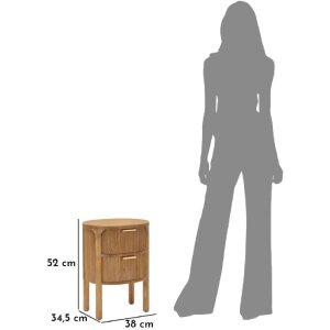 Mauro Ferretti Table de chevet Goteborg 38x34,5x52 cm marron
