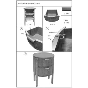Mauro Ferretti Table de chevet Goteborg 38x34,5x52 cm marron