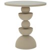 Mauro Ferretti Table dappoint Düne avec plateau miroir 45x49,5 cm crème