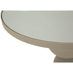 Mauro Ferretti Table dappoint Düne avec plateau miroir Ø 40,5x42 cm crème