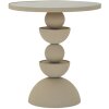 Mauro Ferretti Table dappoint Düne avec plateau miroir Ø 40,5x42 cm crème