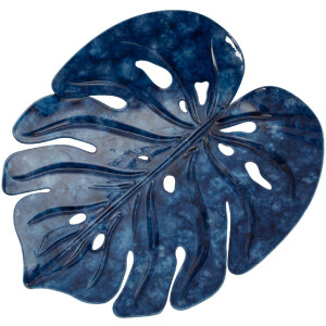 Mauro Ferretti Bol Décoratif Goutte 27x23x5 cm bleu fer forme feuille