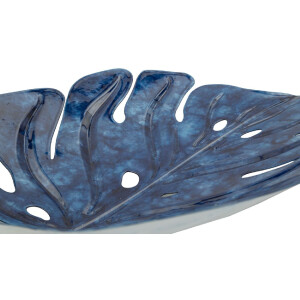 Mauro Ferretti Bol Décoratif Goutte 27x23x5 cm bleu fer forme feuille