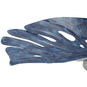 Mauro Ferretti Bol Décoratif Goutte 27x23x5 cm bleu fer forme feuille