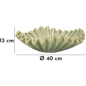 Mauro Ferretti Vase Décorative Venise Vert Ø40x13 cm Céramique