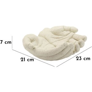 Mauro Ferretti Vase décoratif Mains en pierre 22,7x20x7,3 cm crème