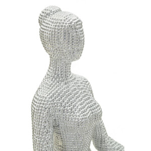 Figurine Yoga Donnina Argent Polyresin Blanche et...