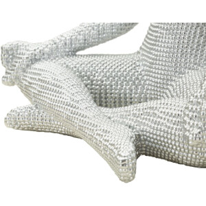 Figurine Yoga Donnina Argent Polyresin Blanche et Argentée 20,5x15,5x23 cm