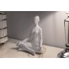 Figurine Yoga Donnina Argent Polyresin Blanche et Argentée 20,5x15,5x23 cm