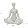 Figurine Yoga Donnina Argent Polyresin Blanche et Argentée 20,5x15,5x23 cm