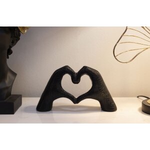 Sculpture Mains Amoureuses Polyresin Noir 25x7,5x13,5 cm