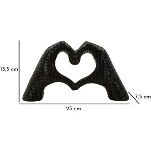 Sculpture Mains Amoureuses Polyresin Noir 25x7,5x13,5 cm