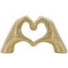Sculpture Mains Amoureuses Dorée Polyresin 25x7.5x13.5cm Forme Cœur
