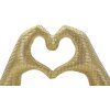 Sculpture Mains Amoureuses Dorée Polyresin 25x7.5x13.5cm Forme Cœur