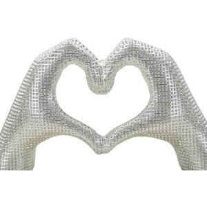 Sculpture Lover Silver Polyresin argent 25x7.5x13.5 cm Mains en forme de cœur