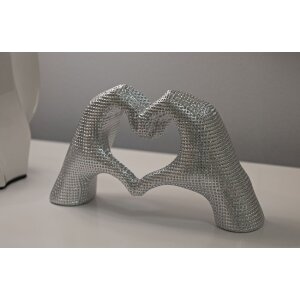 Sculpture Lover Silver Polyresin argent 25x7.5x13.5 cm Mains en forme de cœur