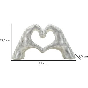 Sculpture Lover Silver Polyresin argent 25x7.5x13.5 cm Mains en forme de cœur