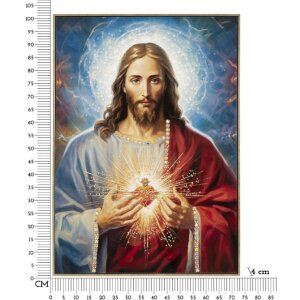 Mauro Ferretti Tableau Jésus avec cadre 72x4x102 cm