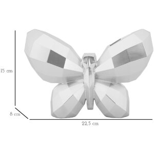 Mauro Ferretti Vase Papillon 22,5x8x15 cm argent