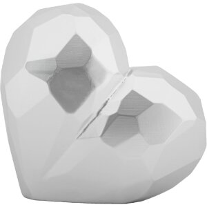 Mauro Ferretti Vase en forme de cœur 19x9x18 cm argenté