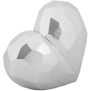 Mauro Ferretti Vase en forme de cœur 19x9x18 cm argenté