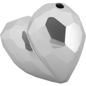 Mauro Ferretti Vase en forme de cœur 19x9x18 cm argenté