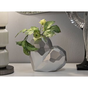 Mauro Ferretti Vase en forme de cœur 19x9x18 cm argenté