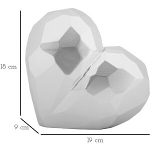 Mauro Ferretti Vase en forme de cœur 19x9x18 cm argenté