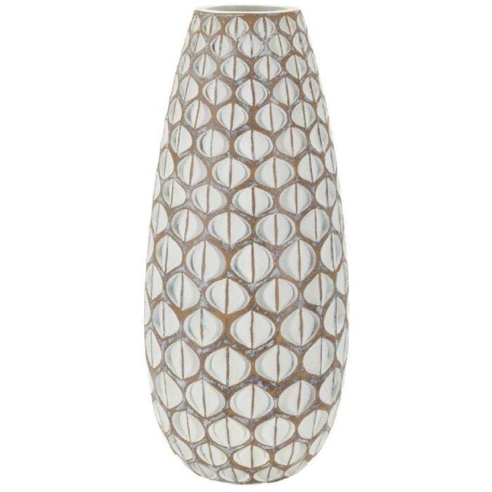 Mauro Ferretti Vase Tibet Ø 20x45,5 cm blanc cassé