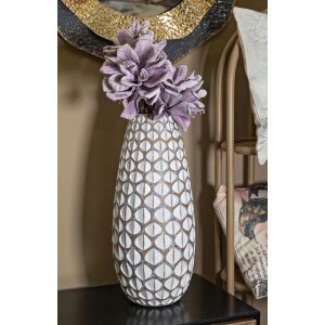 Mauro Ferretti Vase Tibet Ø 20x45,5 cm blanc cassé