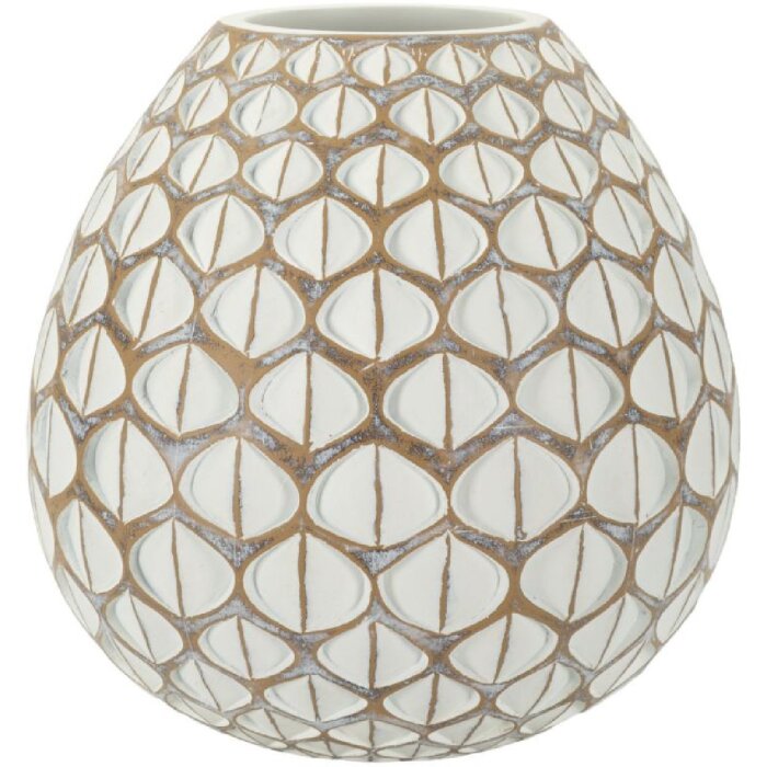 Mauro Ferretti Vase Tibet Ø 27x27 cm blanc lin